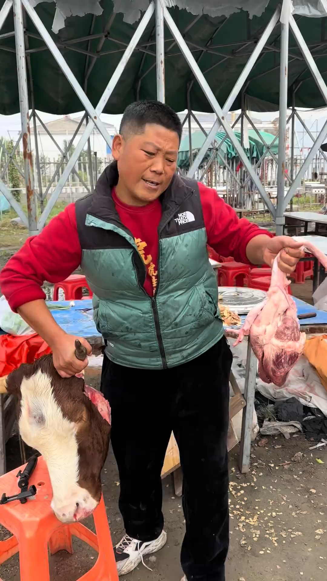 5元一份的辣炒牛心