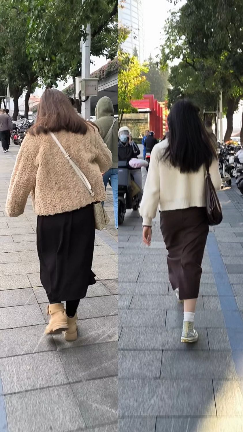 黑色直筒半身裙你要怎么搭配呢?这几个小姐姐穿的还不错