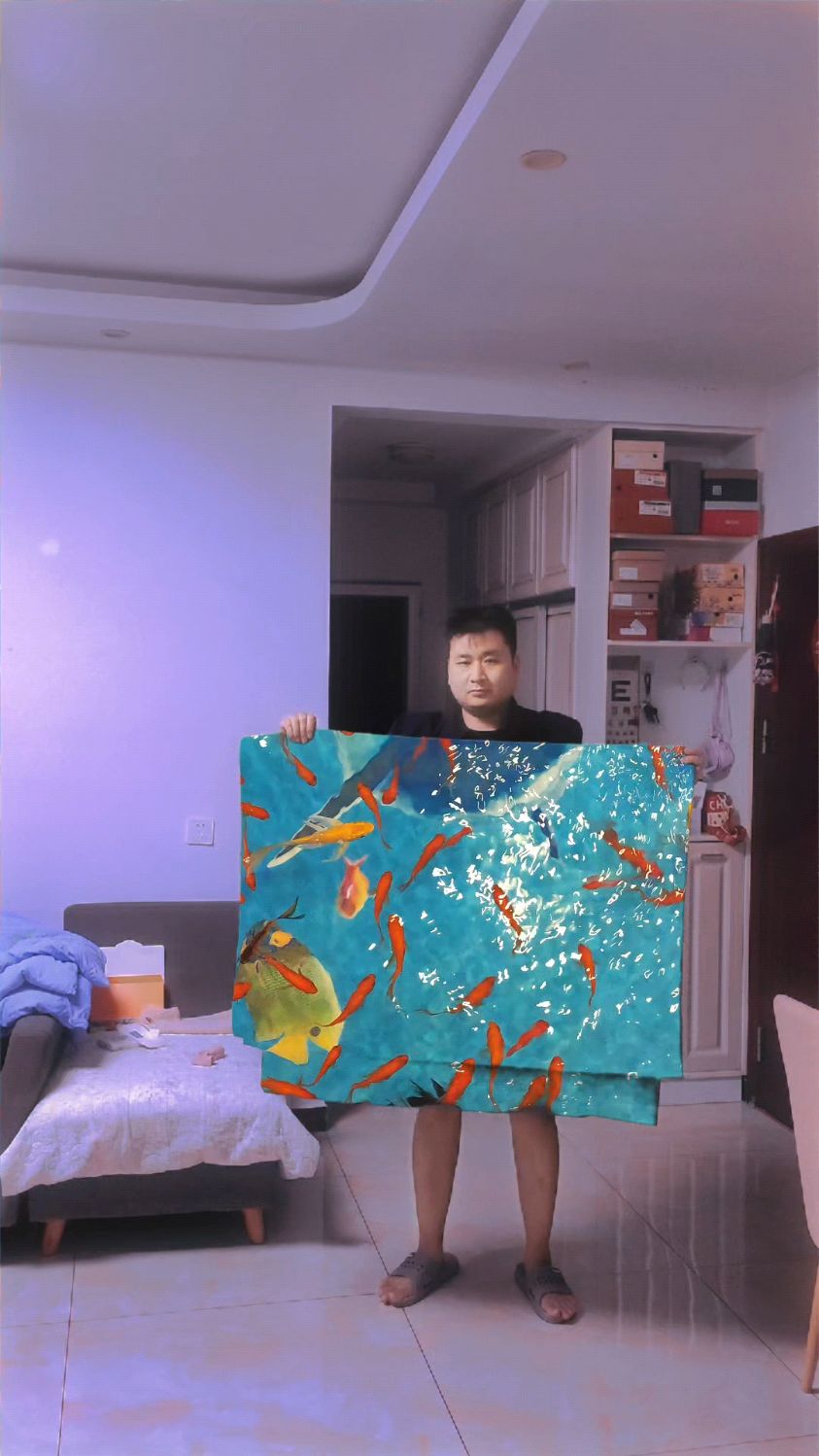 3D锦鲤特效被单子做好了,喜欢吗?#3d #锦鲤#特效