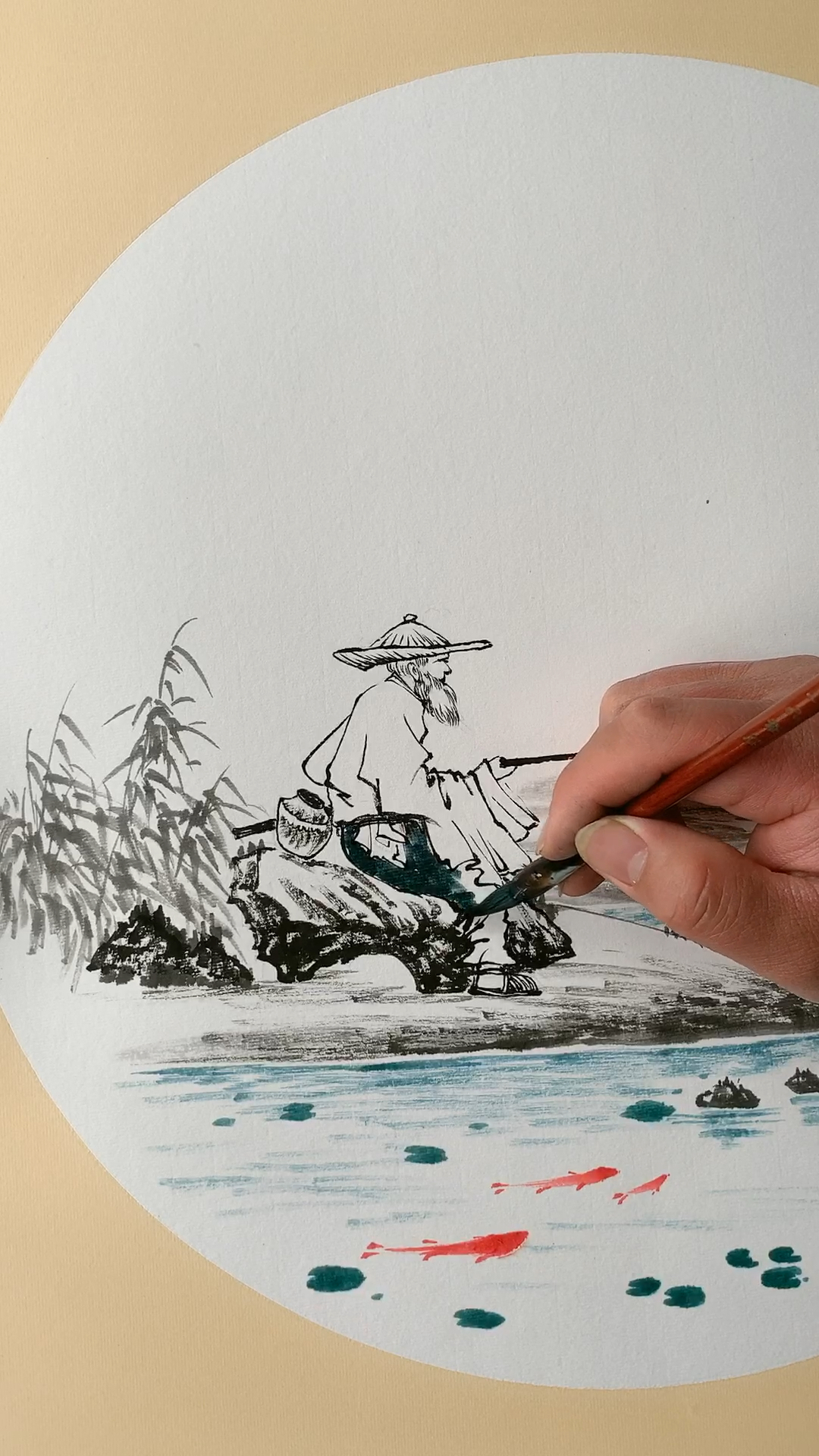回归自然,日出而作日落而息,钓鱼翁