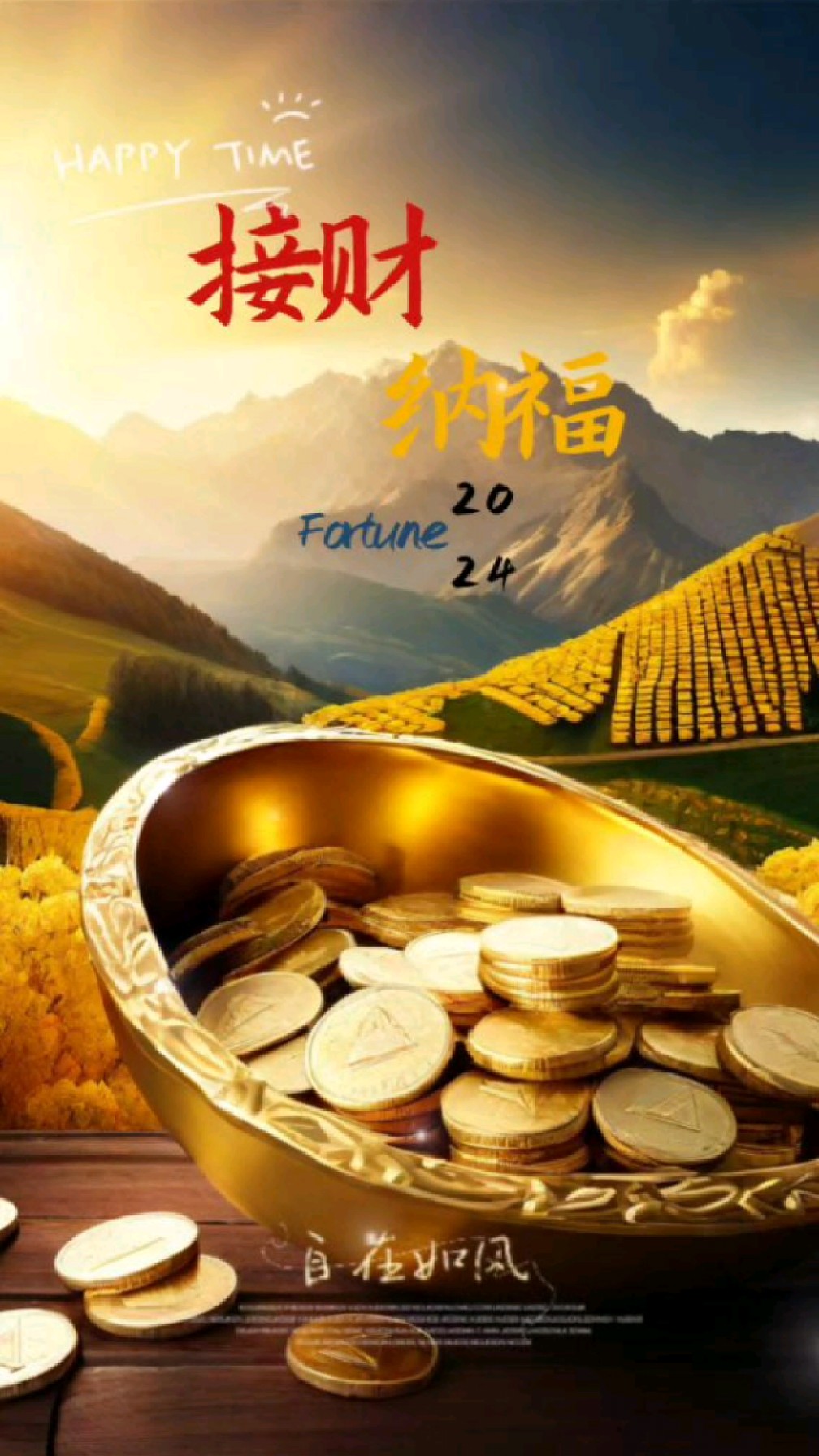 金光闪烁财运亨通,手机壁纸发财壁纸,愿我们越来越好!