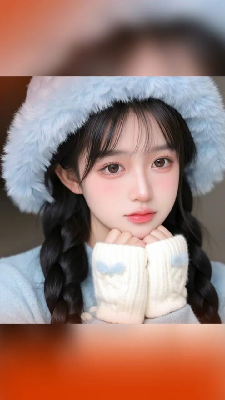 蓝色系可爱少女头像
