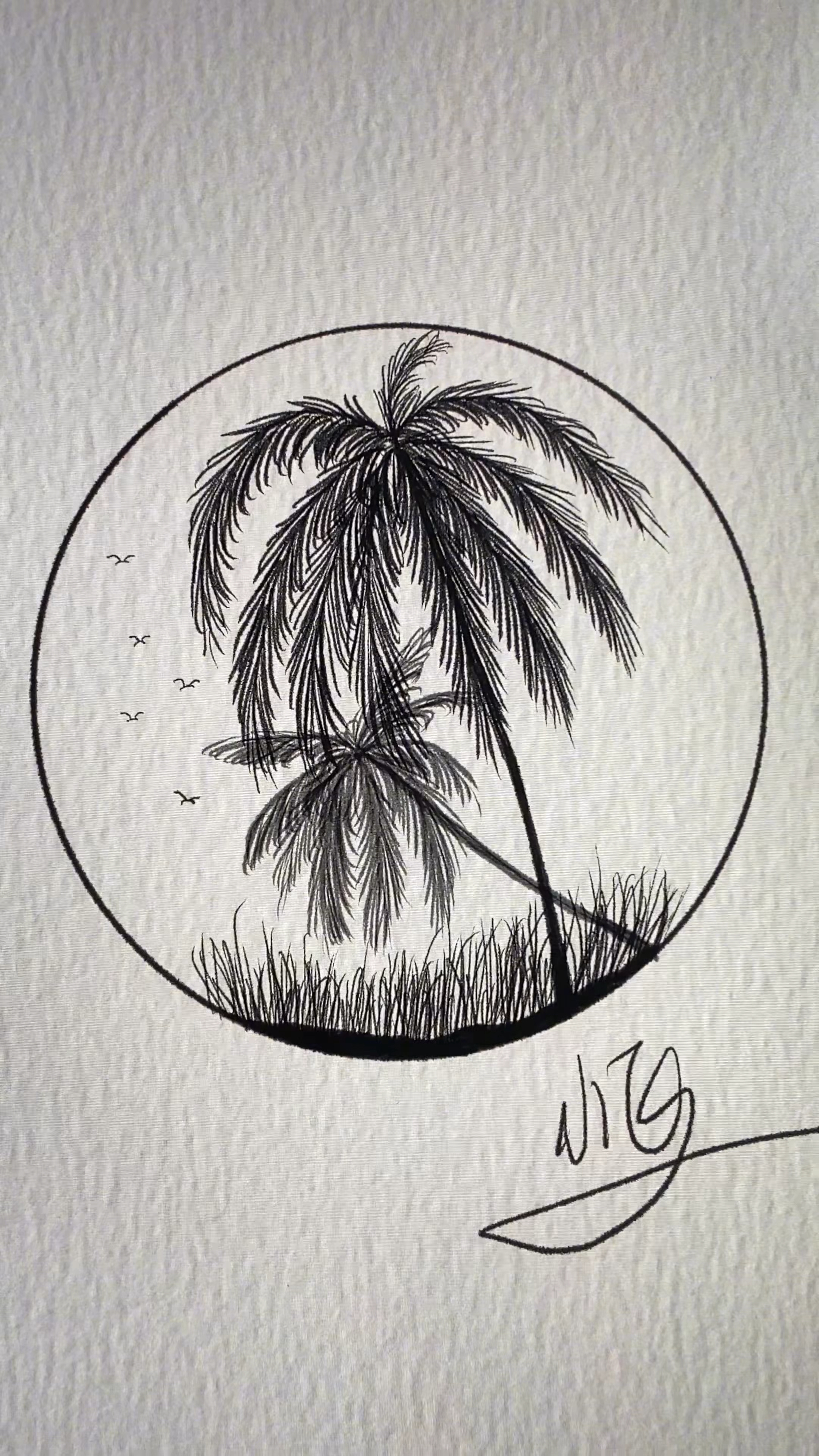 椰子树风景画,好看不难学,一起画画吧