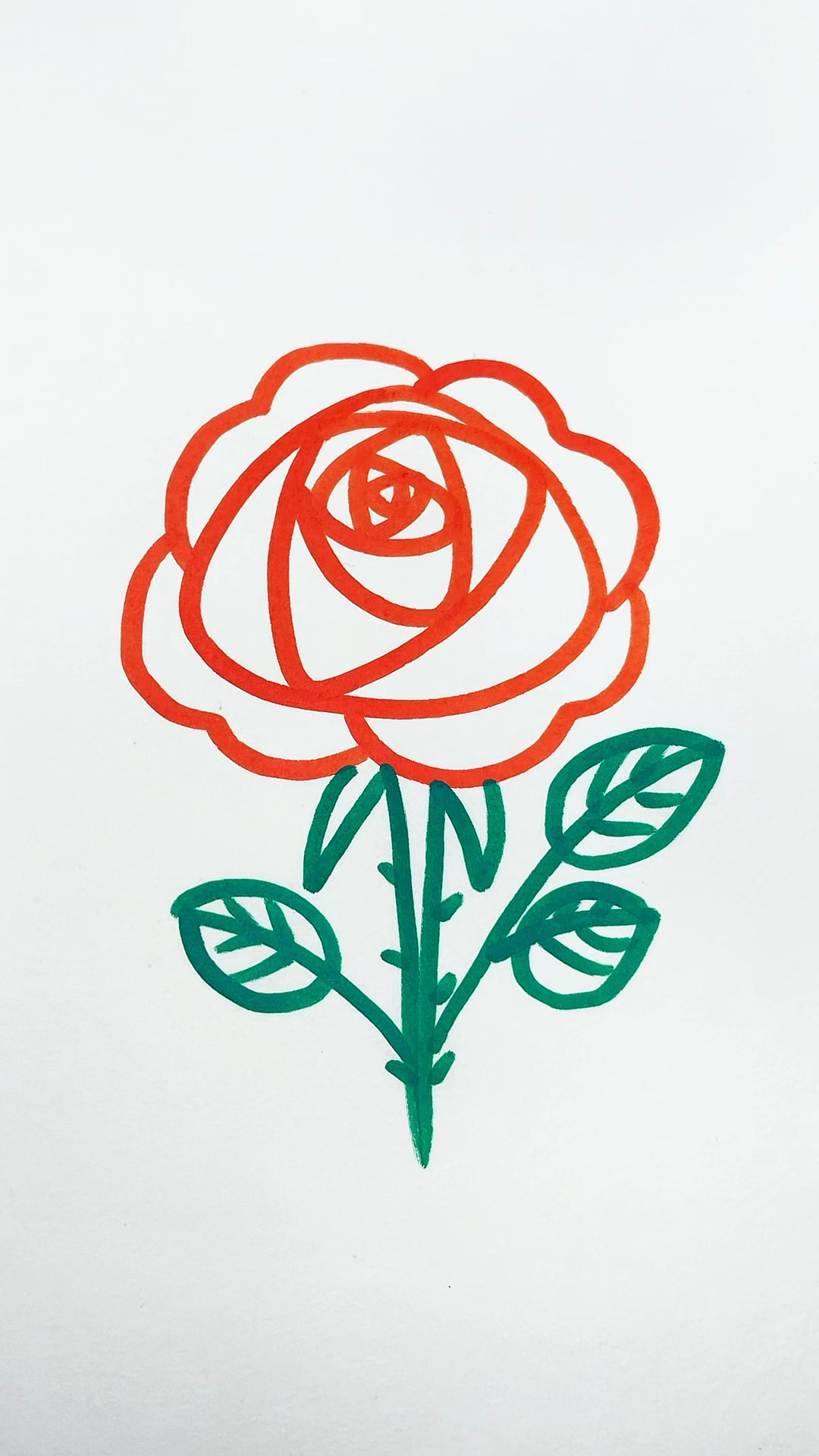 用几个三角形画漂亮的月季花#儿童简笔画