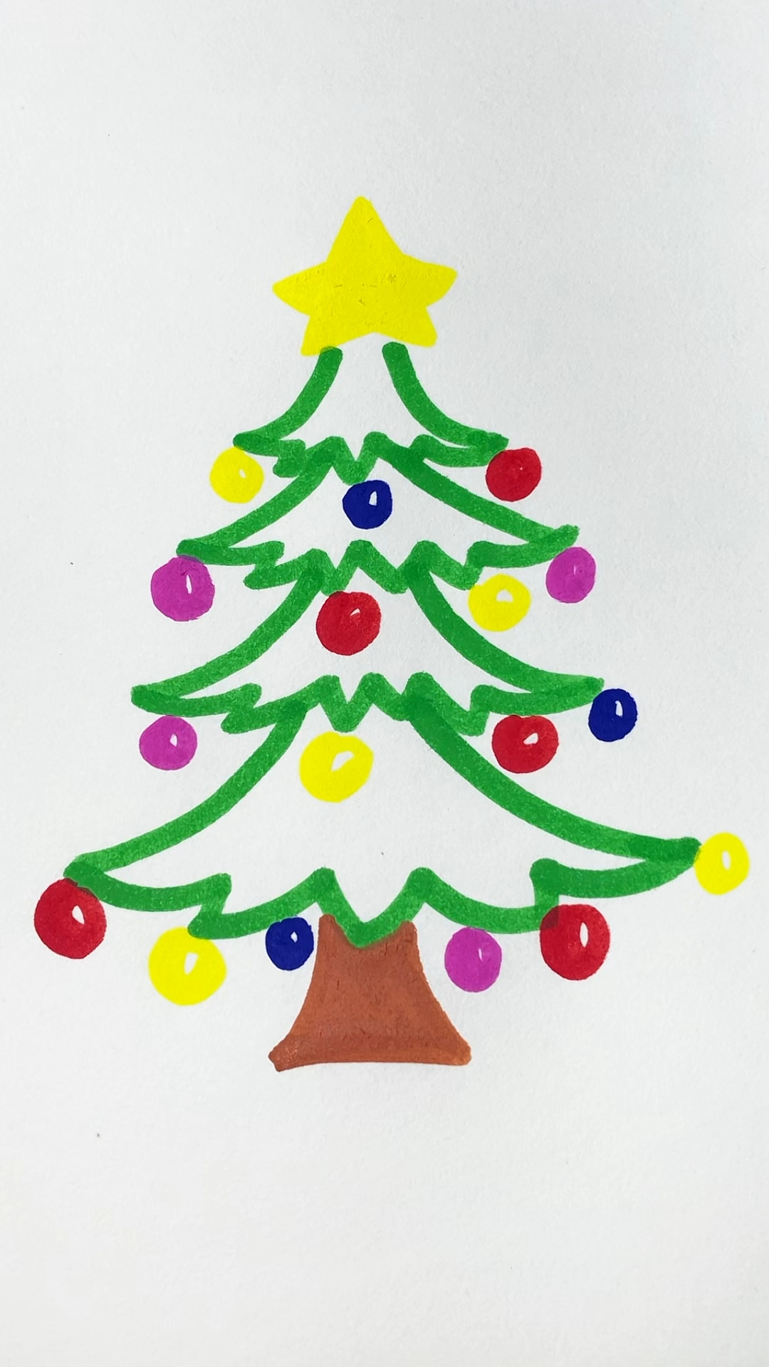 圣诞树简笔画,用四个八画圣诞树