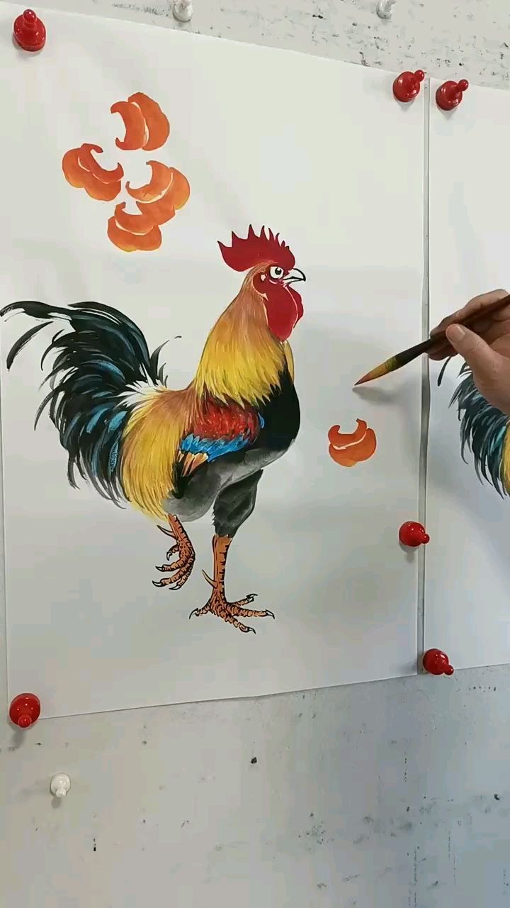 王兴民国画公鸡:画鸡第一人,每天坚持绘画