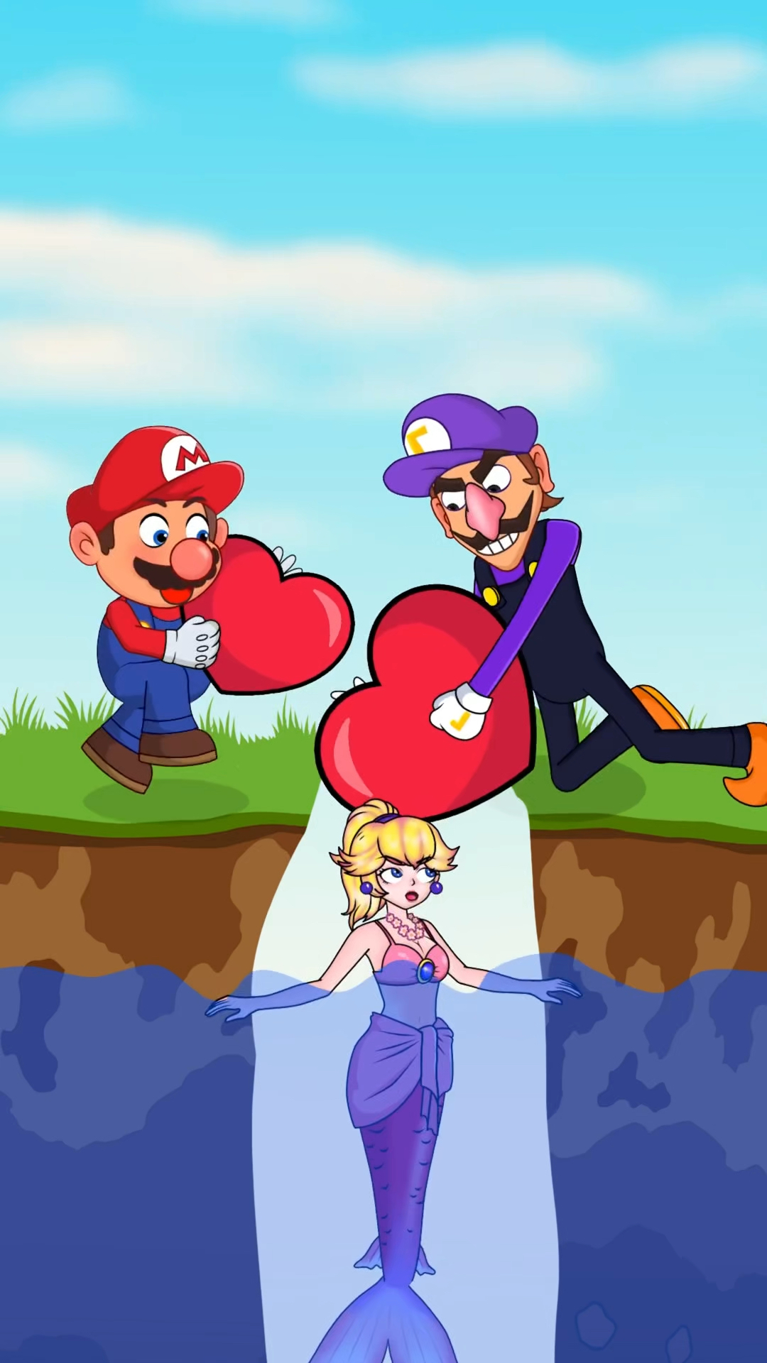 马里奥救出了美人鱼