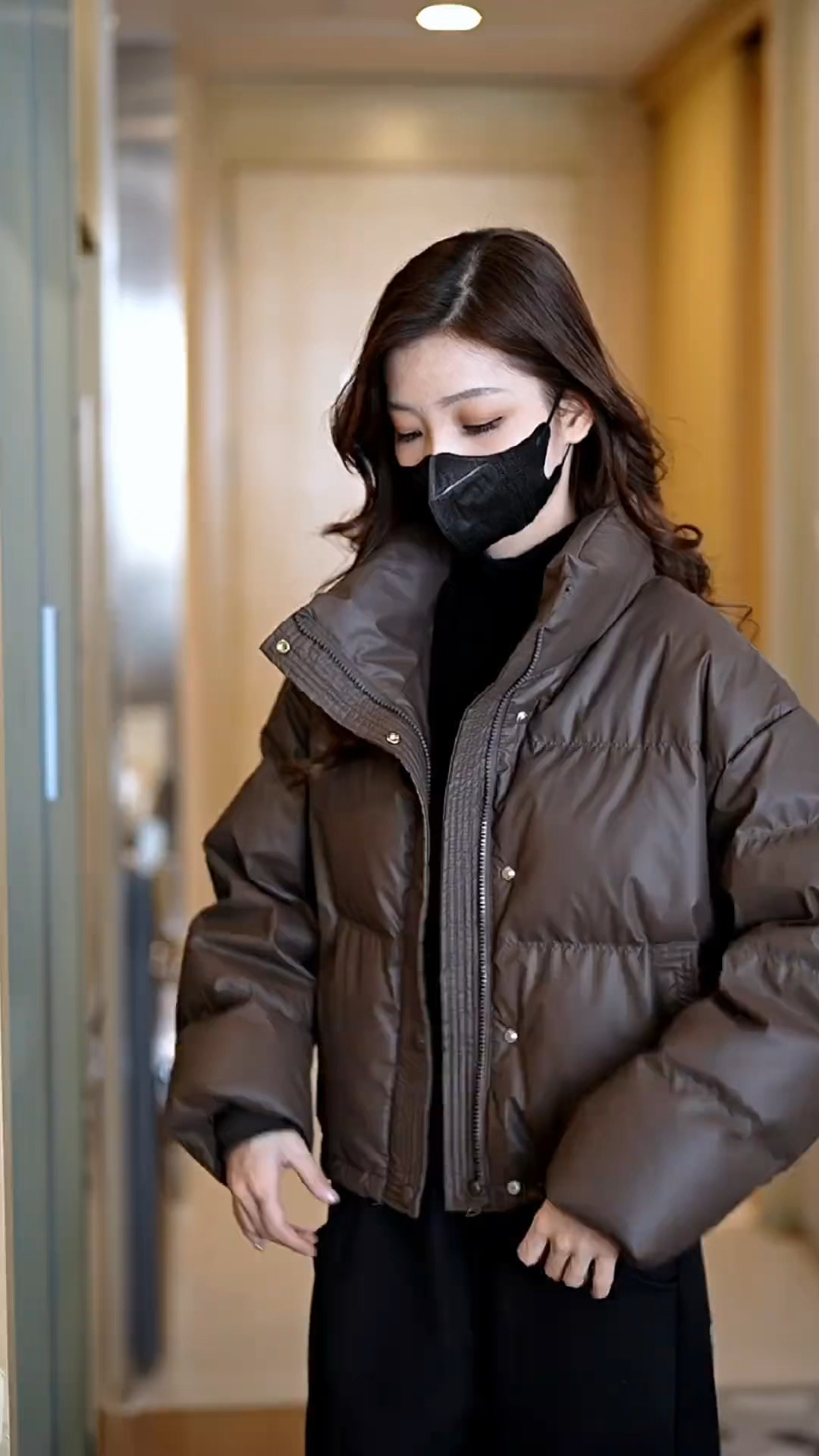 冬季新款PU免洗高档短款棉服女面包服小个子加厚立领棉衣外套