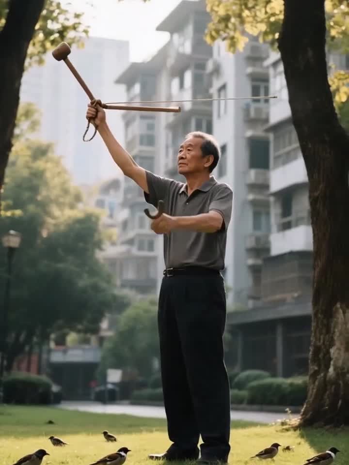 法外狂徒在小区里用弹弓打鸟,打死了几只麻雀,被判刑了?