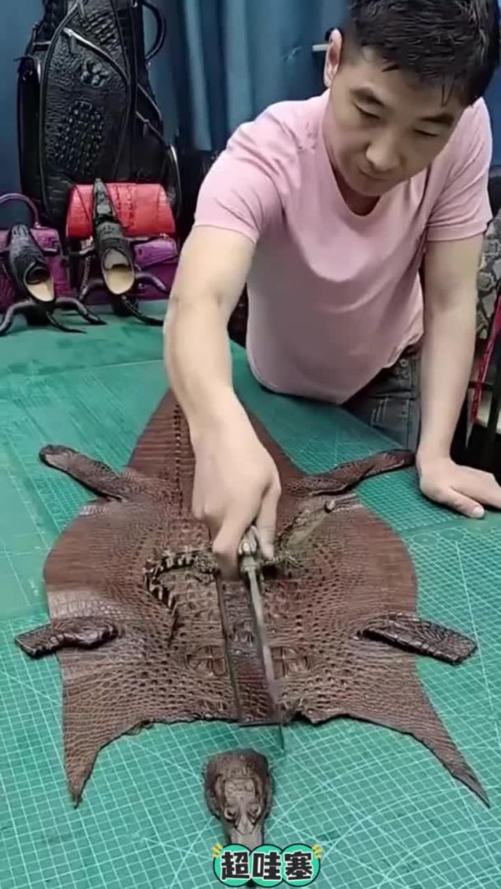 第一次见鳄鱼皮带,竟然是这样制作出来的