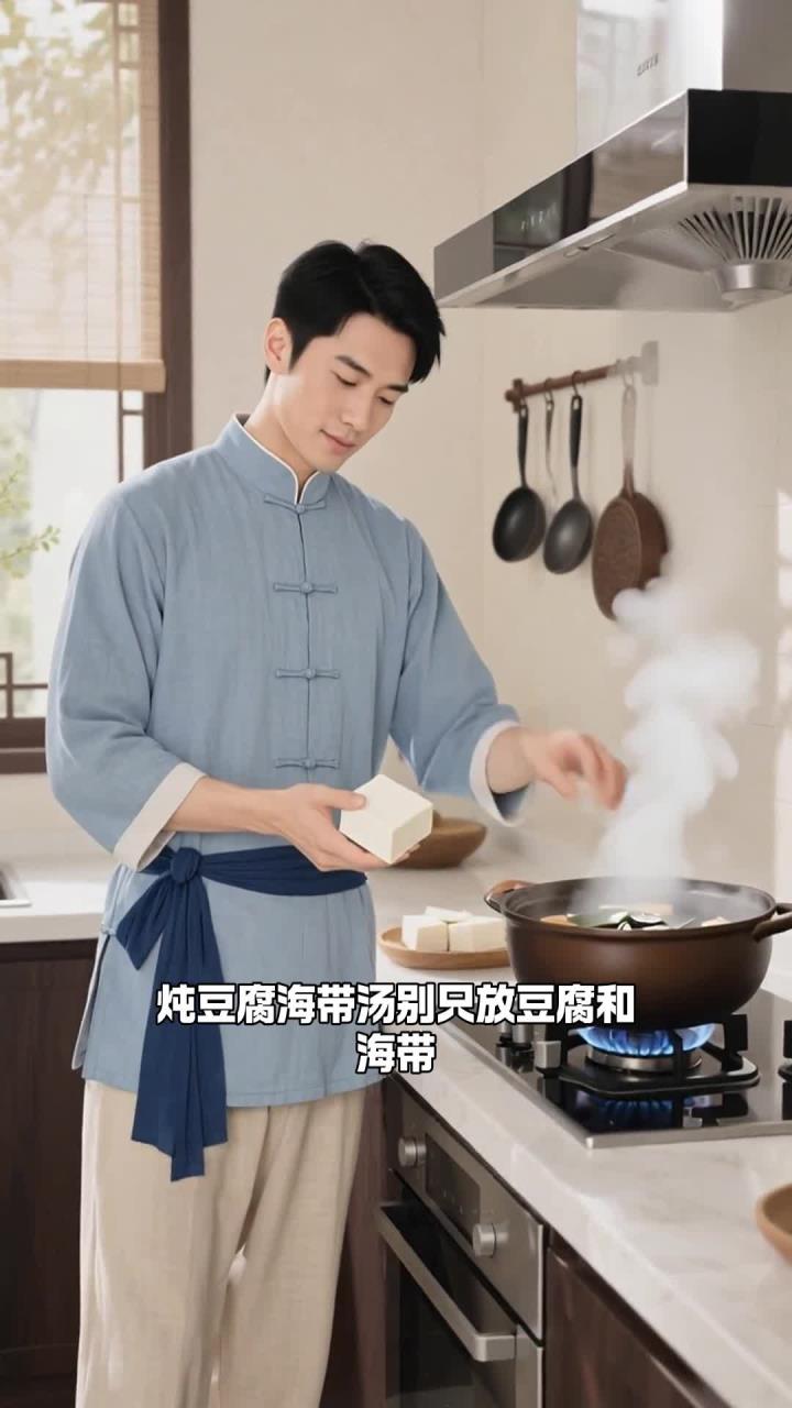 炖豆腐海带汤,加蛋更养生!