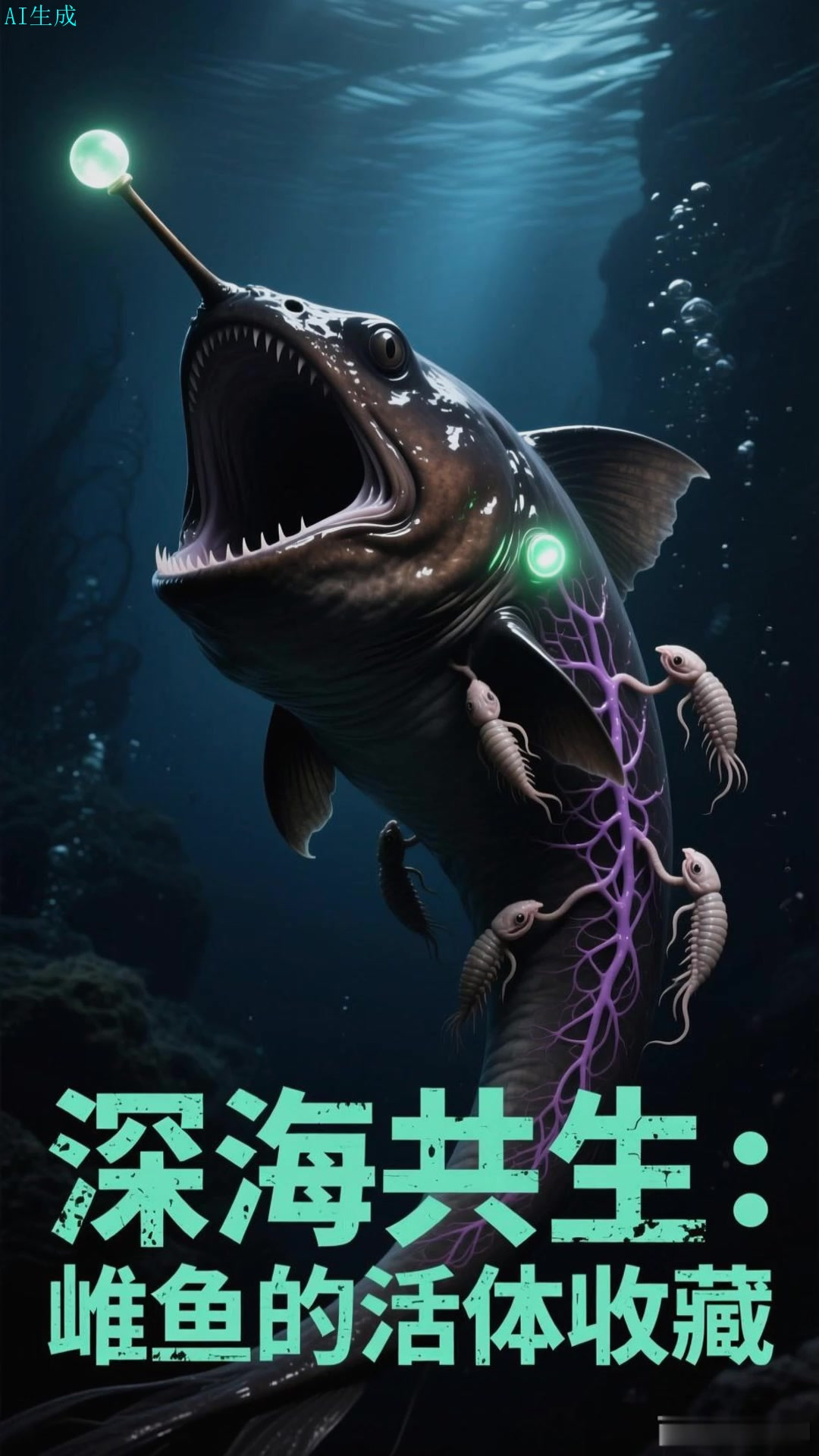 雌性深海鮟鱇可携带多个雄性寄生体，如同活体收藏