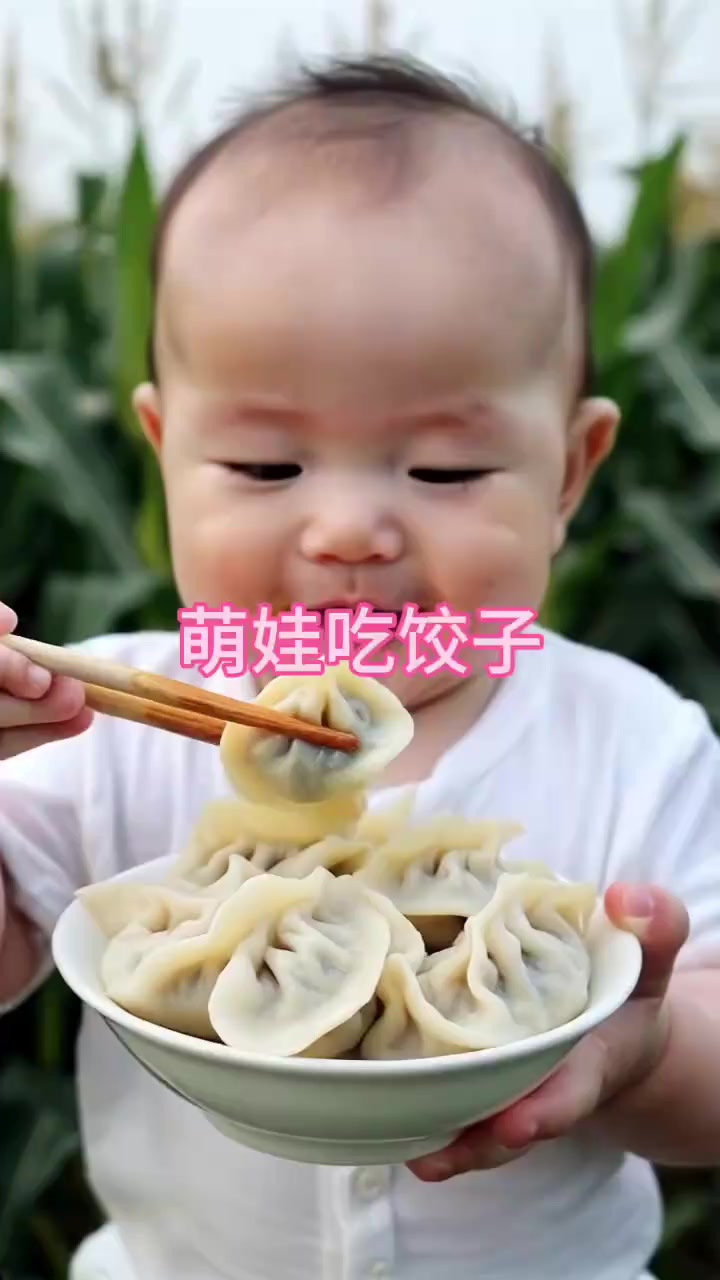 萌娃乖巧陪伴妈妈劳作,田间吃饺子享快乐时光,真是可爱又贴心!
