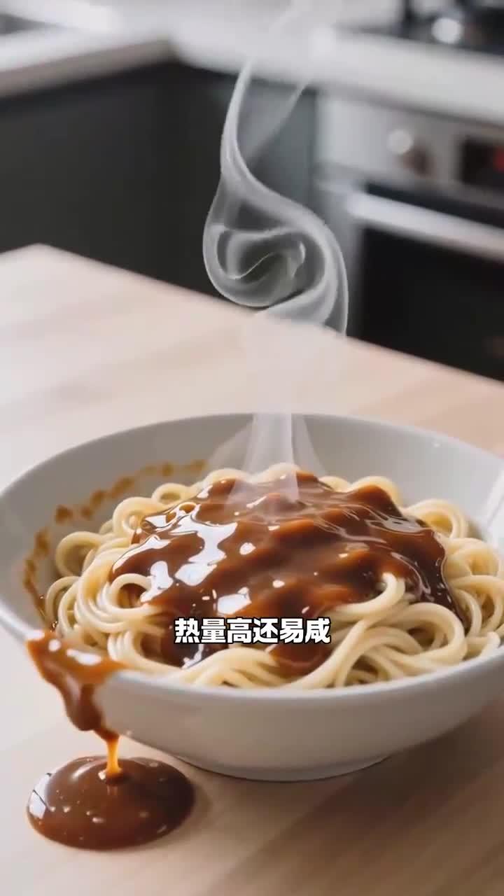 吃面条少放酱料,清汤面 + 青菜,低脂不咸