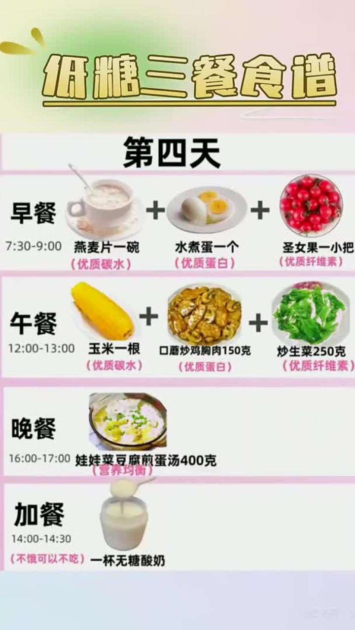 低糖食谱一日三餐