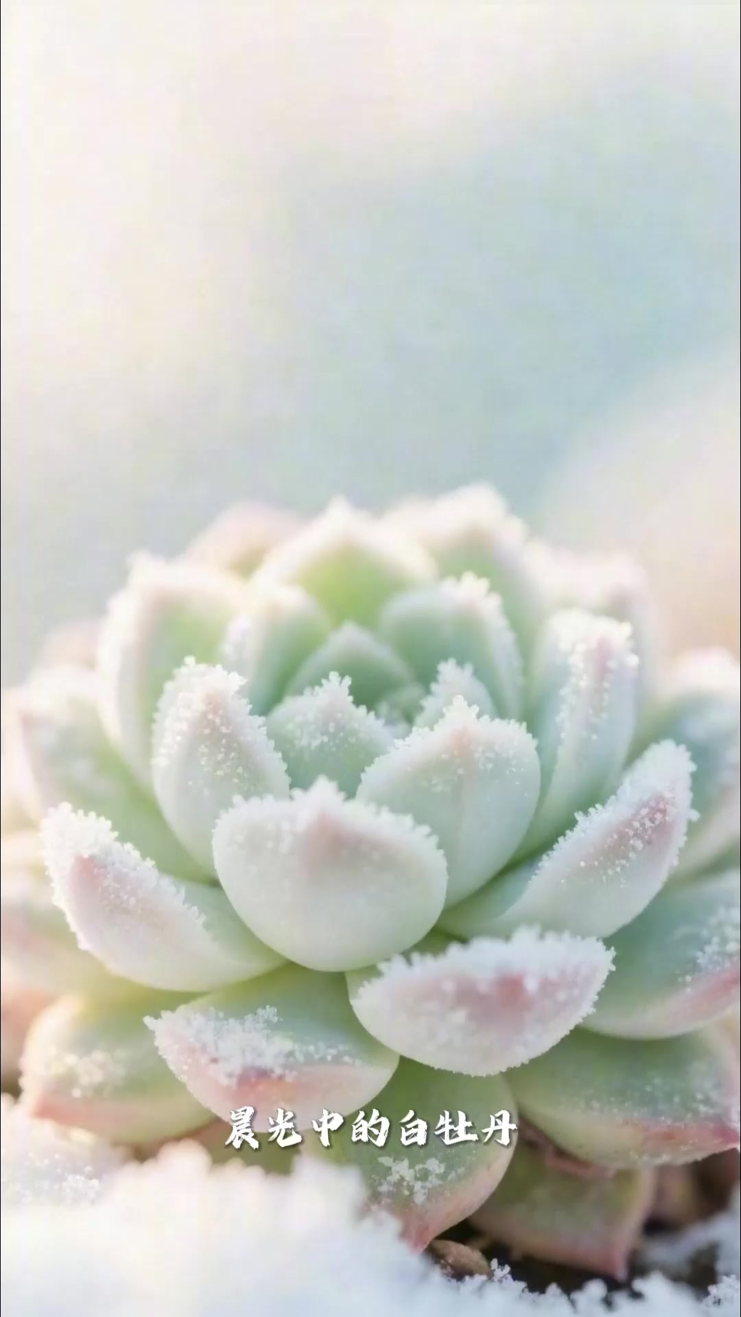 白牡丹,一种和牡丹花一样清雅但叶片带“白霜”的素雅多肉