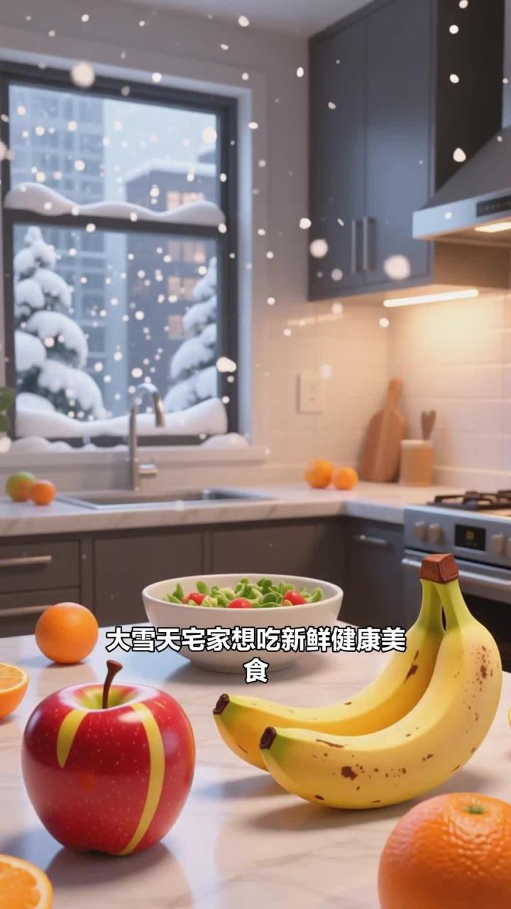 大雪天居家做水果沙拉,新鲜营养又美味,健康养生吃得好
