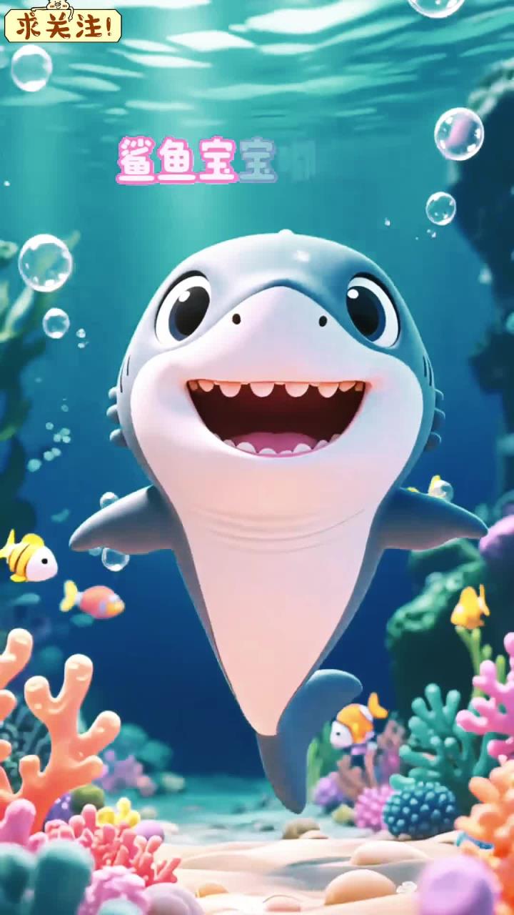 儿童启蒙早教儿歌《鲨鱼宝宝》，鲨鱼宝宝嘟嘟嘟，好听的儿歌，0-3岁儿歌，启蒙儿歌