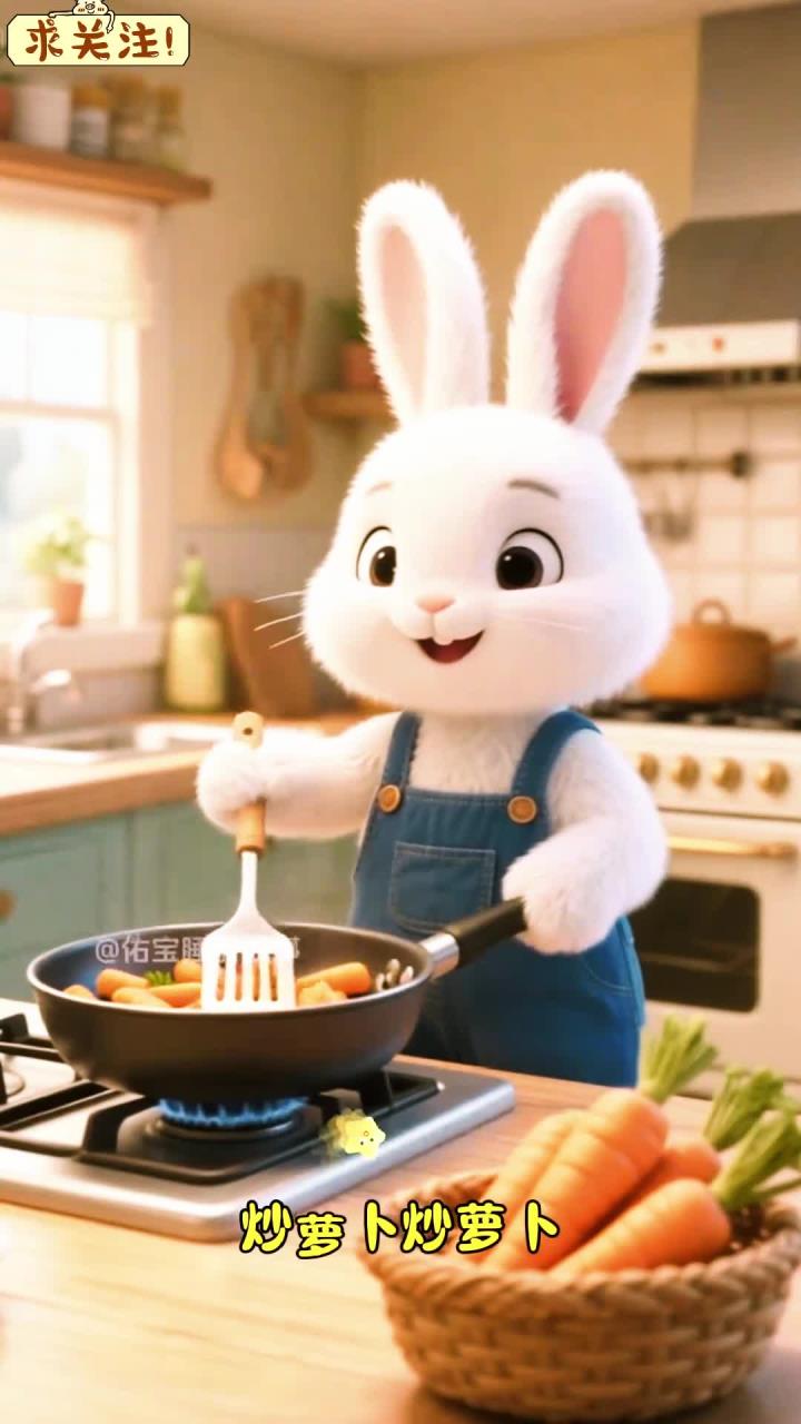 益智早教歌曲《炒萝卜》，炒萝卜炒萝卜，切切切，包饺子包饺子，捏捏捏