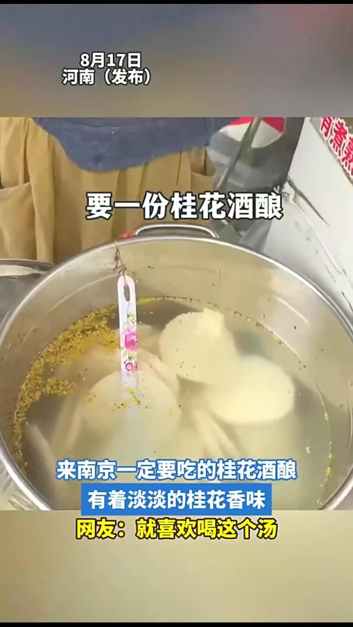 来南京一定要吃的桂花酒酿,有着淡淡的桂花香味,网友:就喜欢喝这个汤
