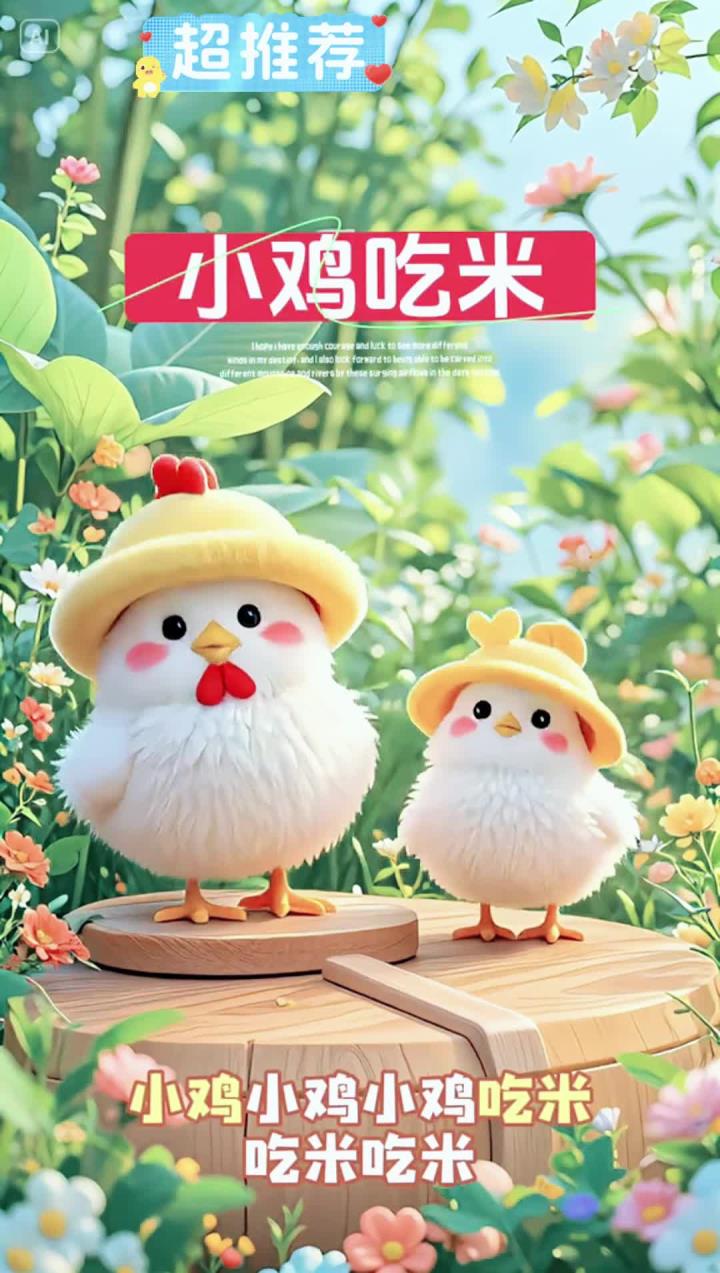 「国潮风 萌鸡版儿歌《小鸡吃米》」正能量满满,好习惯加分!每个妈妈都要和宝宝一