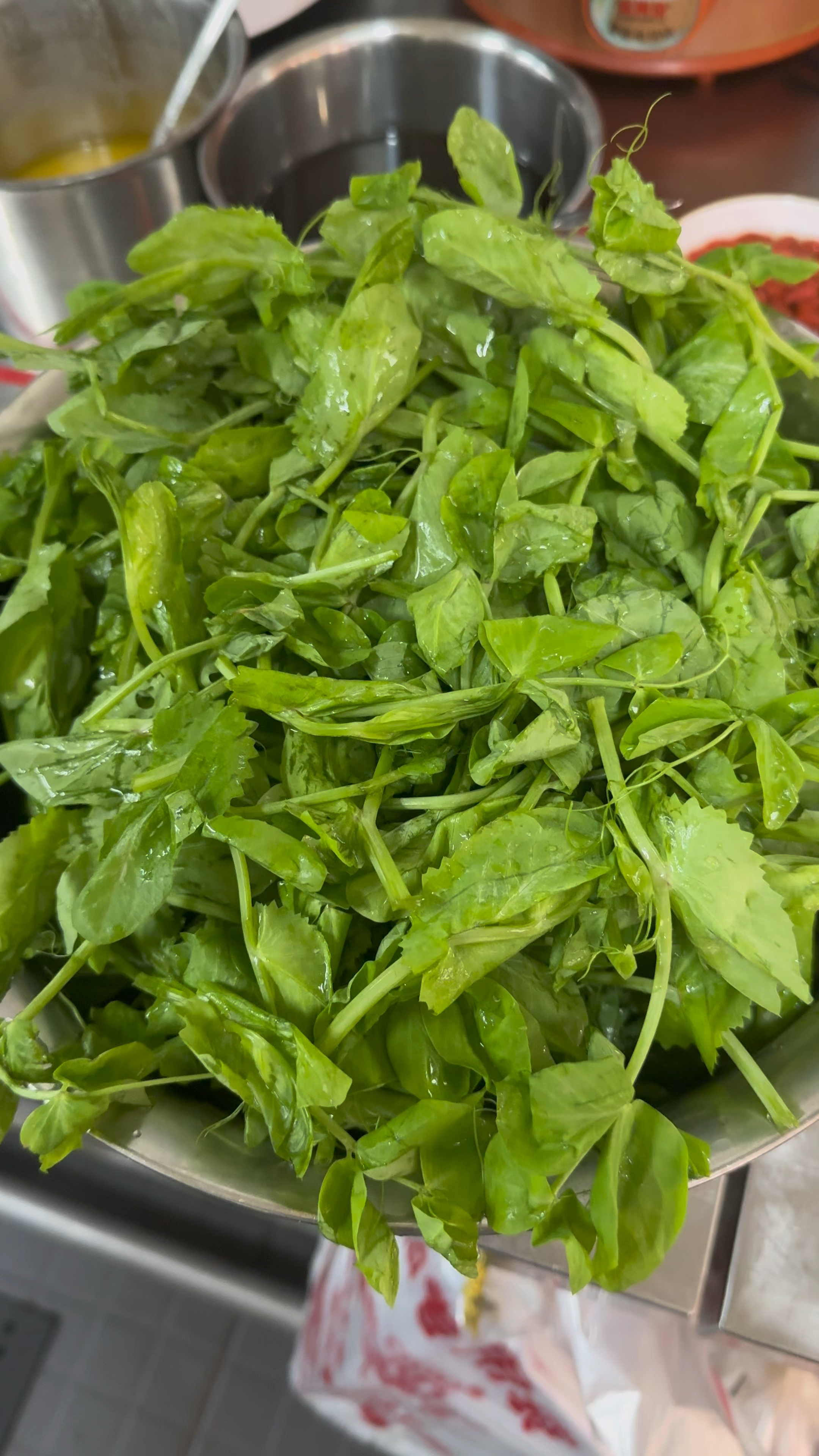 从今天起青菜由空心菜更换为豌豆尖