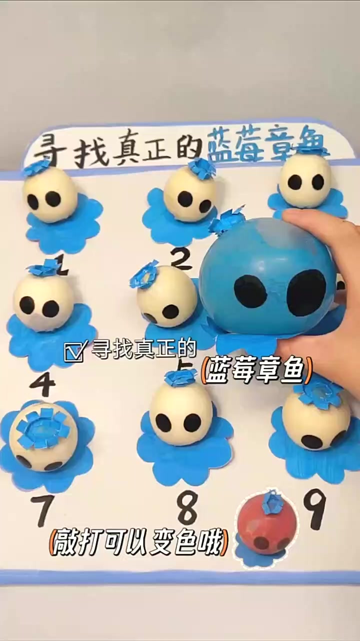 寻找真正的蓝莓章鱼,敲打会变色哦,来选一只吧