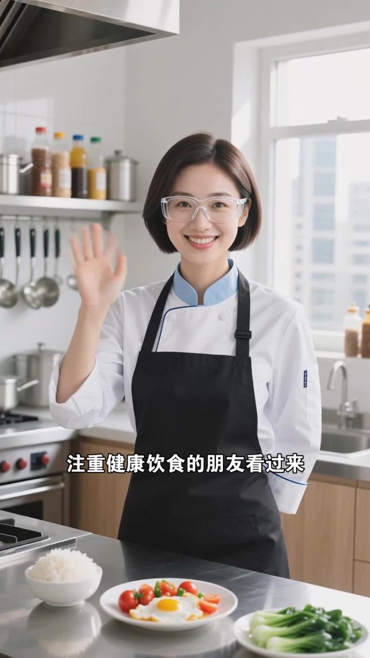 吃米饭配番茄炒蛋和清炒青菜,营养全面促健康养生～
