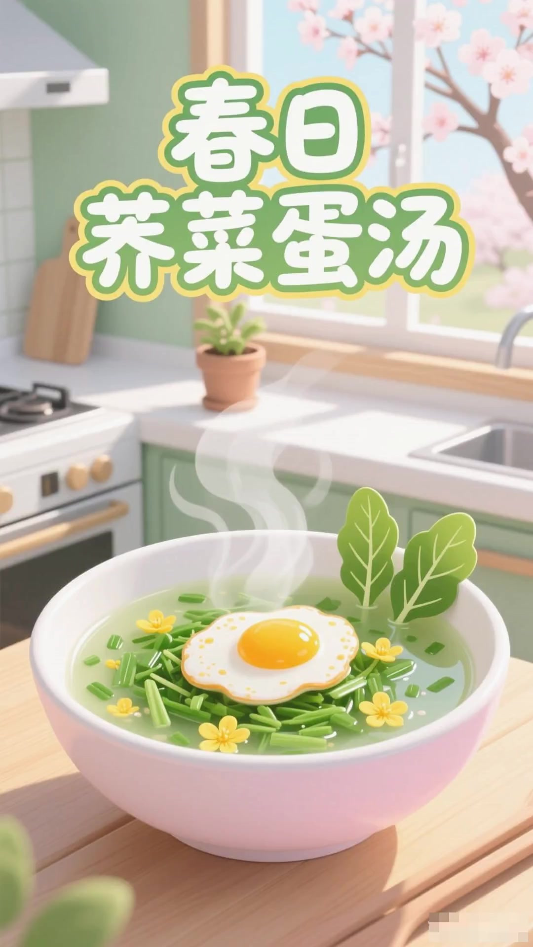 春季吃荠菜,煮鸡蛋汤更暖胃