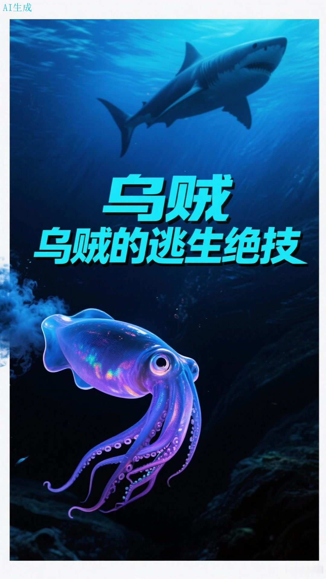 乌贼快速喷墨，危机时刻的逃生绝技