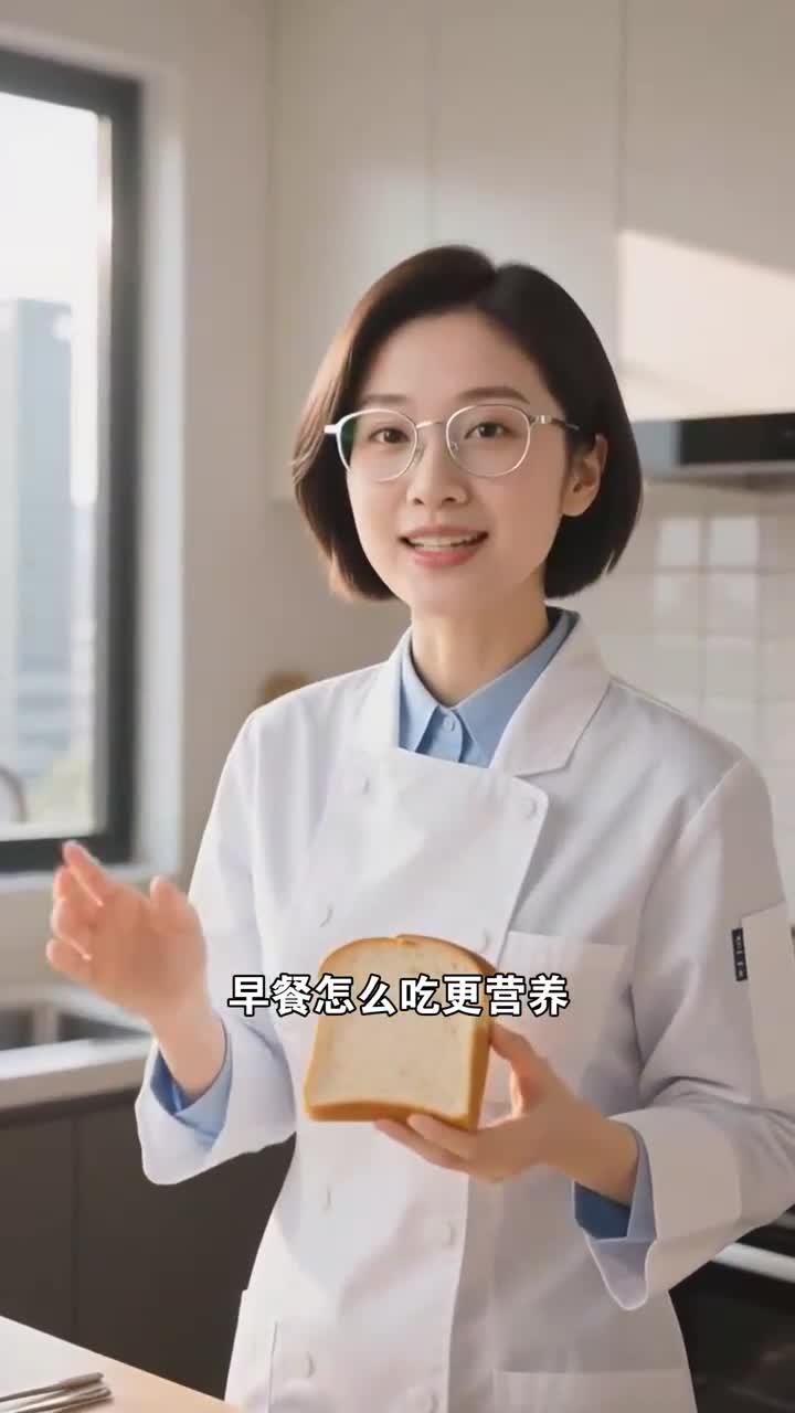 吃面包选全麦,搭配鸡蛋牛奶,早餐更营养