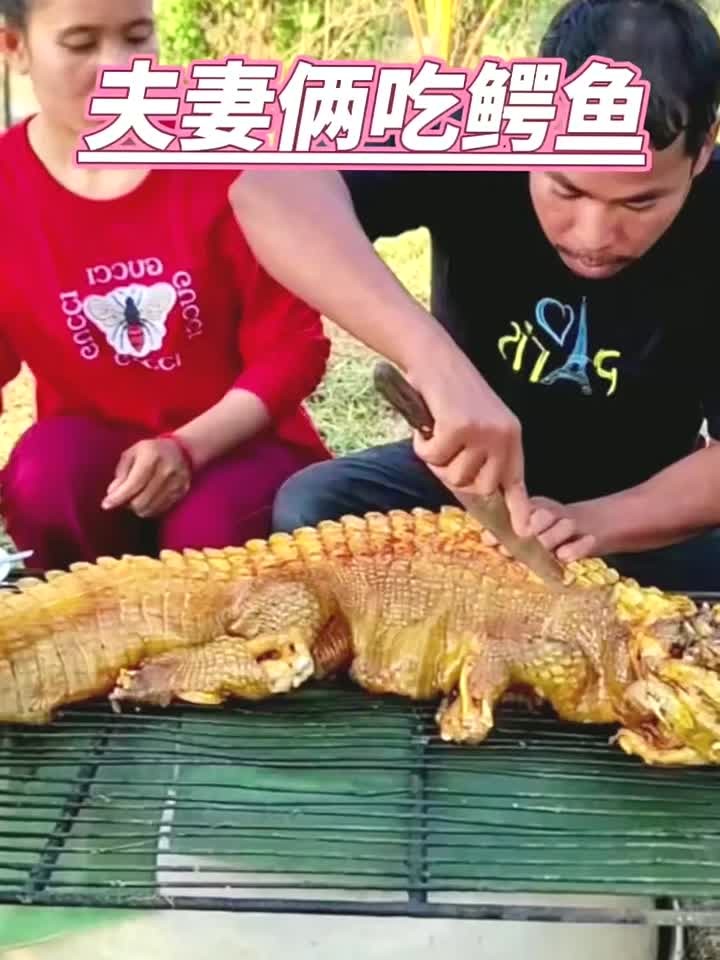 夫妻俩第一次吃鳄鱼