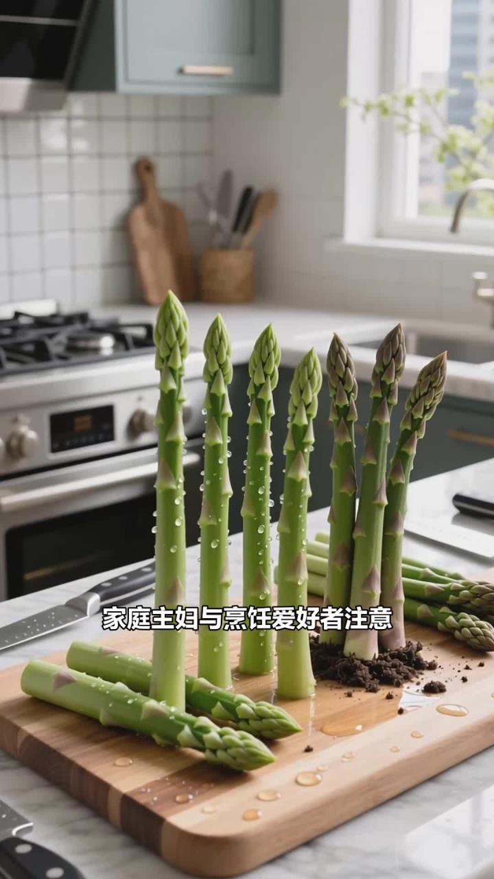 嫩芦笋炒百合鲜，老芦笋炖鸡汤营养，芦笋食之养身体