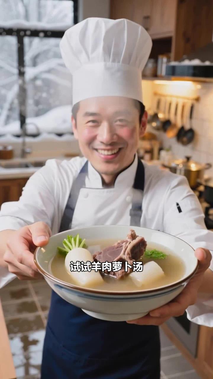 冬季喝羊肉萝卜汤,补气血驱寒气,健康养生暖食选～
