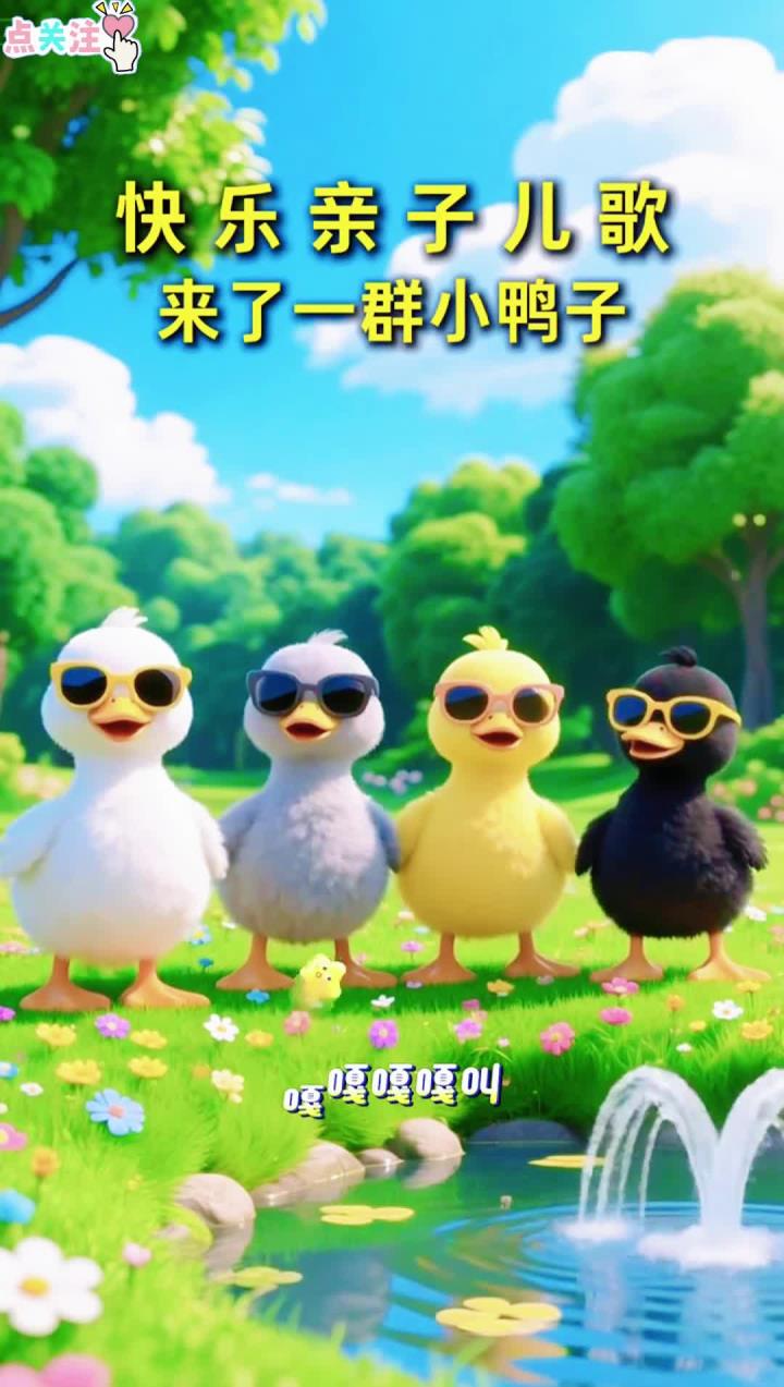来了一群又酷又可爱的小鸭子哦!亲子互动 律动儿歌