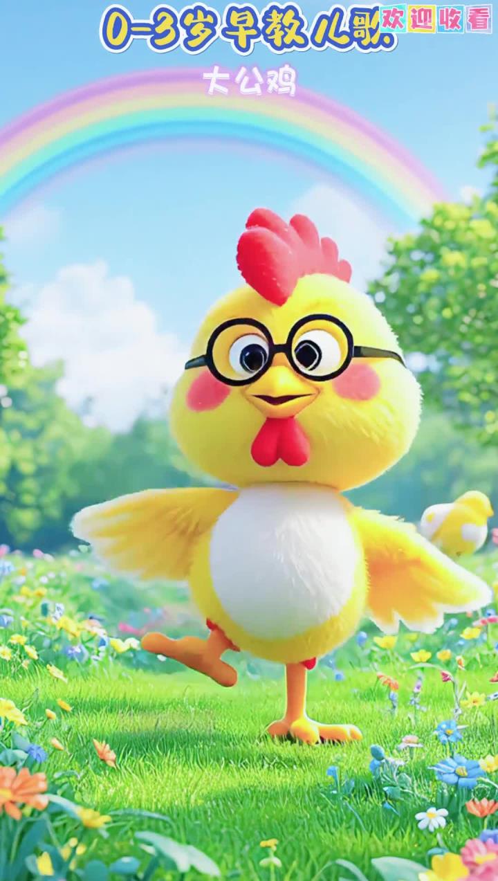 儿歌多多0-3岁儿歌大全《大公鸡》儿歌童谣早教0-3岁 早教儿歌动画