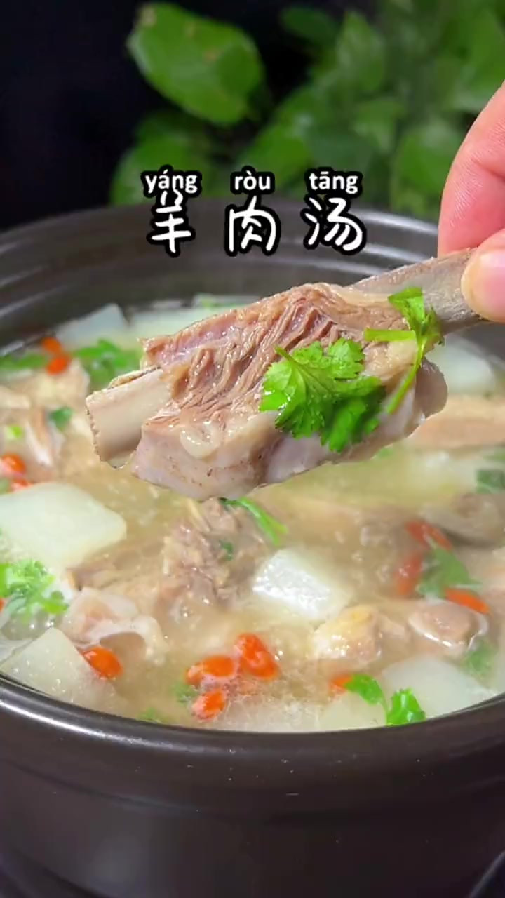 冬至了，在家给自己炖一锅羊肉汤吧！汤汁浓郁，肉质软烂入味