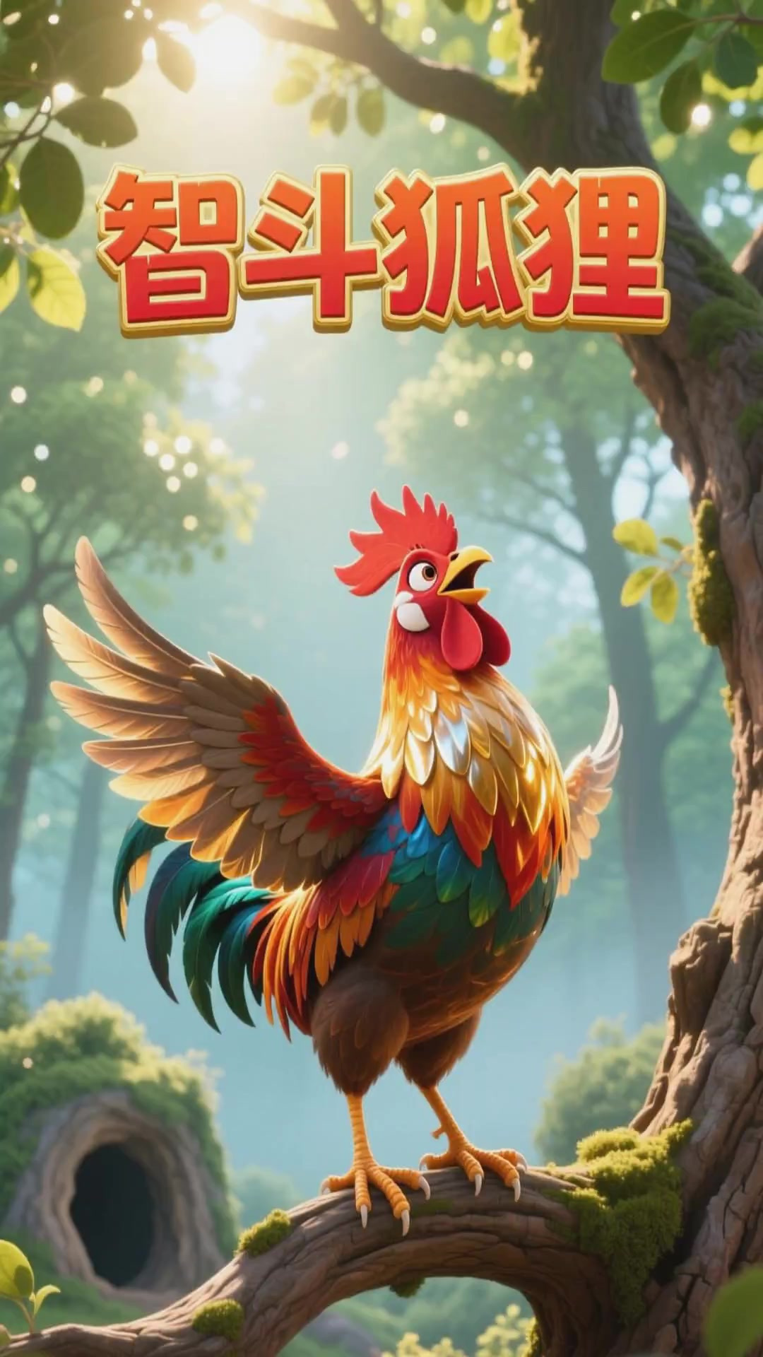 伊索寓言《聪明的公鸡》故事告诉我们：在面对诱惑和危险时