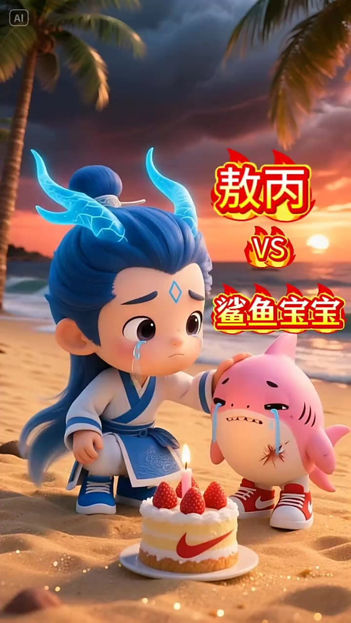 敖丙陪伴受伤的鲨鱼宝宝过生日