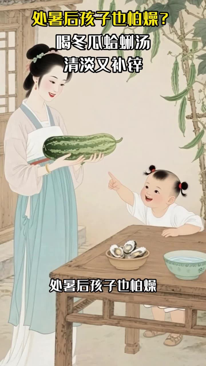 处暑后孩子也怕燥？喝冬瓜蛤蜊汤，清淡又补锌