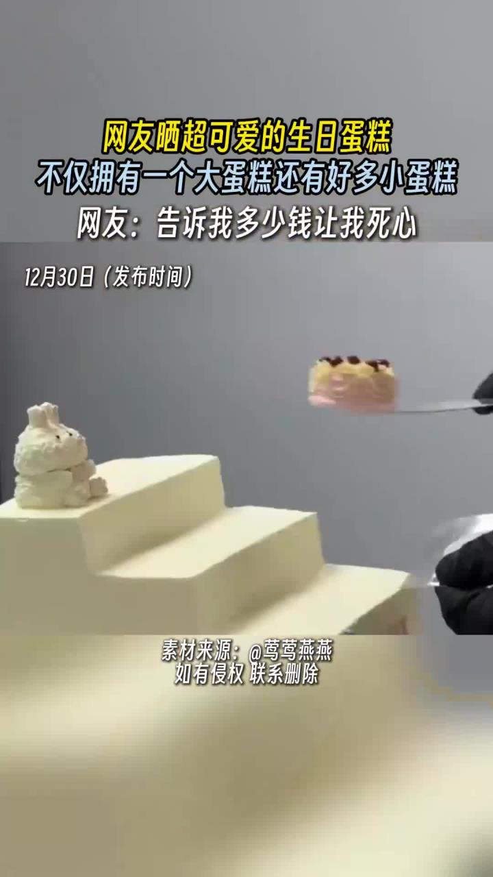 网友晒超可爱的生日蛋糕，不仅拥有一个大蛋糕还有好多小蛋糕