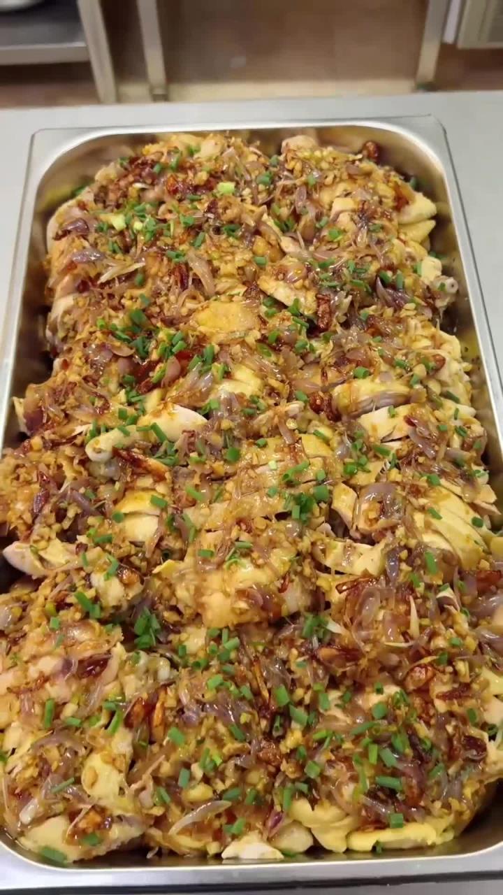 食堂大锅菜 葱油鸡做法教程分享。葱油鸡