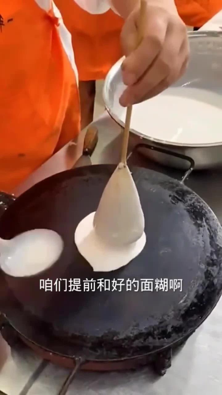 手工摊煎饼的手法
