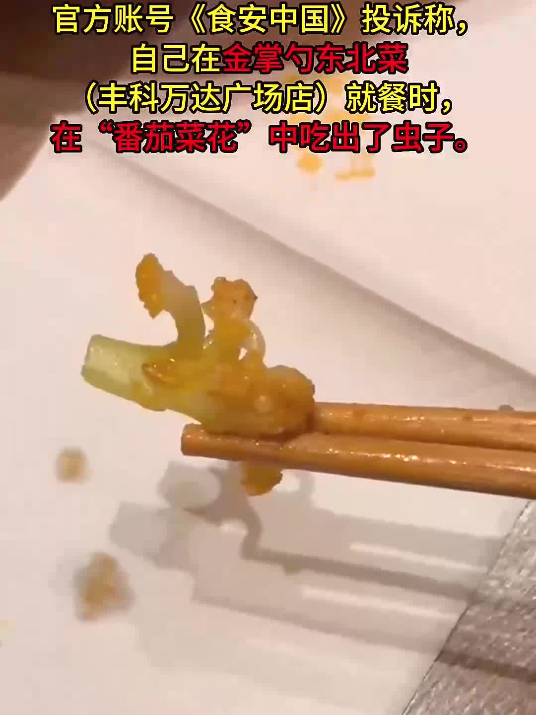 金掌勺东北菜吃出虫子,曾多次抽检不合格!