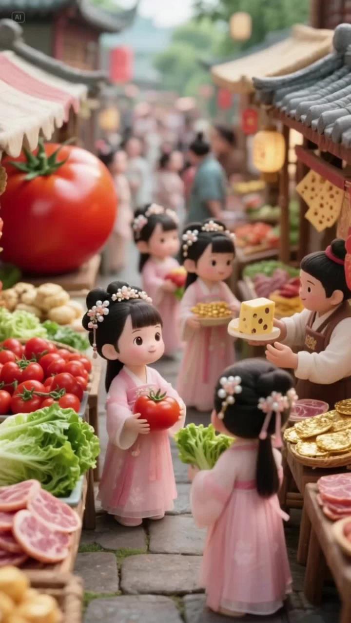 第9集_小人国的姑娘们一起做汉堡包！蛋糕制作抖音原创动漫敲可爱快来围观微缩场景 (1)