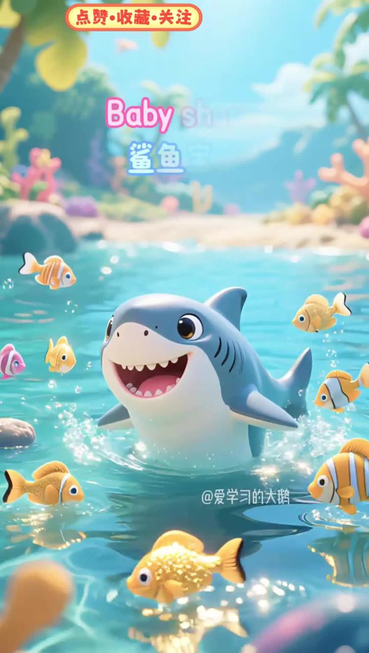启蒙早教儿歌《baby shark》,鲨鱼宝宝儿歌,鲨鱼宝宝嘟嘟嘟,儿童启蒙早教儿歌,好听