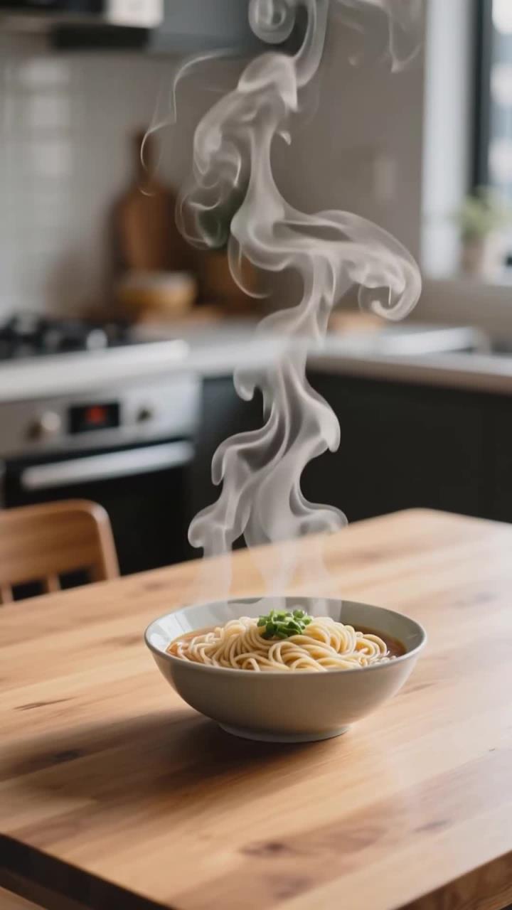 吃面条加鸡蛋 + 青菜，营养均衡