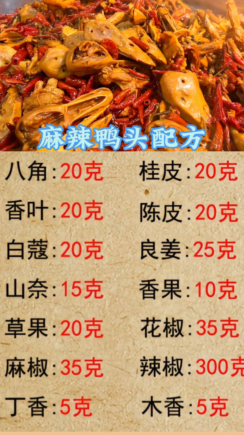 麻辣鸭头配方 #卤味技术培训 #麻辣鸭头