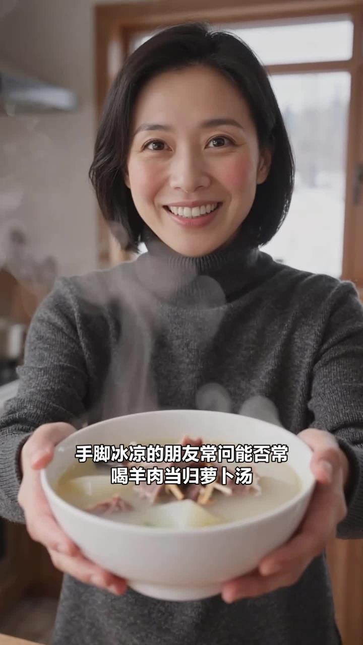羊肉、白萝卜、当归,炖一锅温补汤,手脚冰凉的人适合常喝吗?