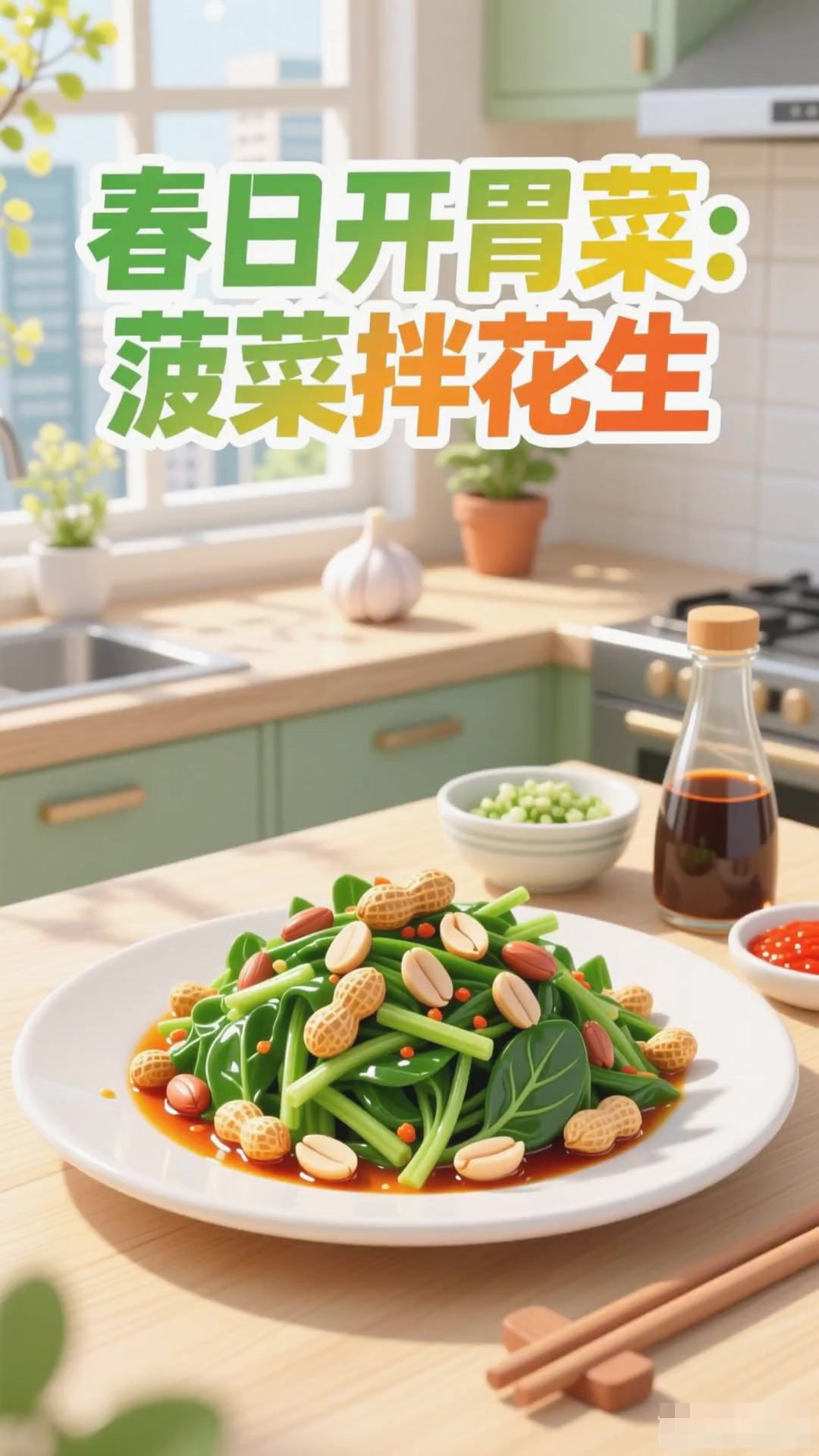春季吃菠菜，凉拌加花生更营养